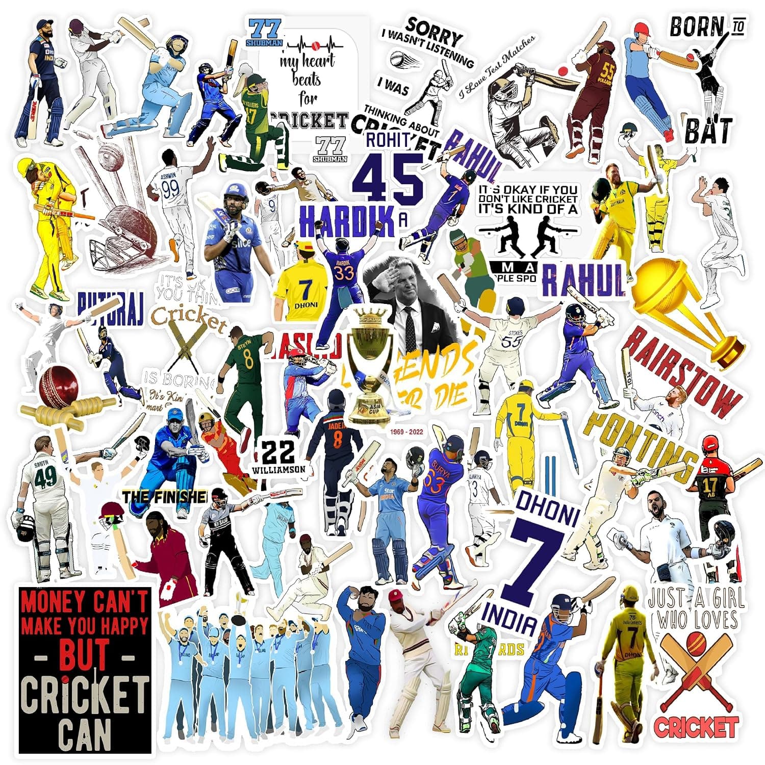 60-Sticker Cricket Pack
