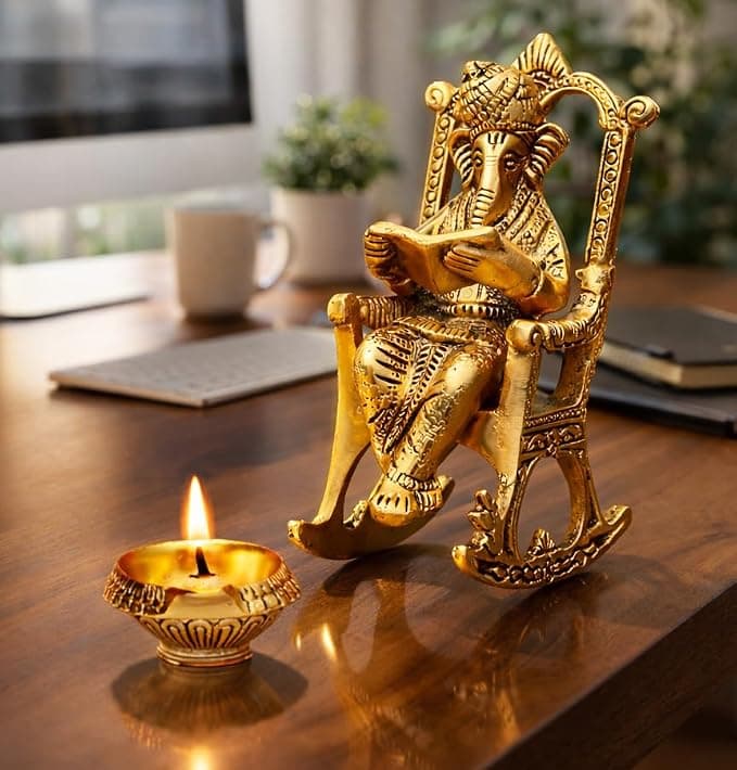 Ganesha Reading on a Chair
