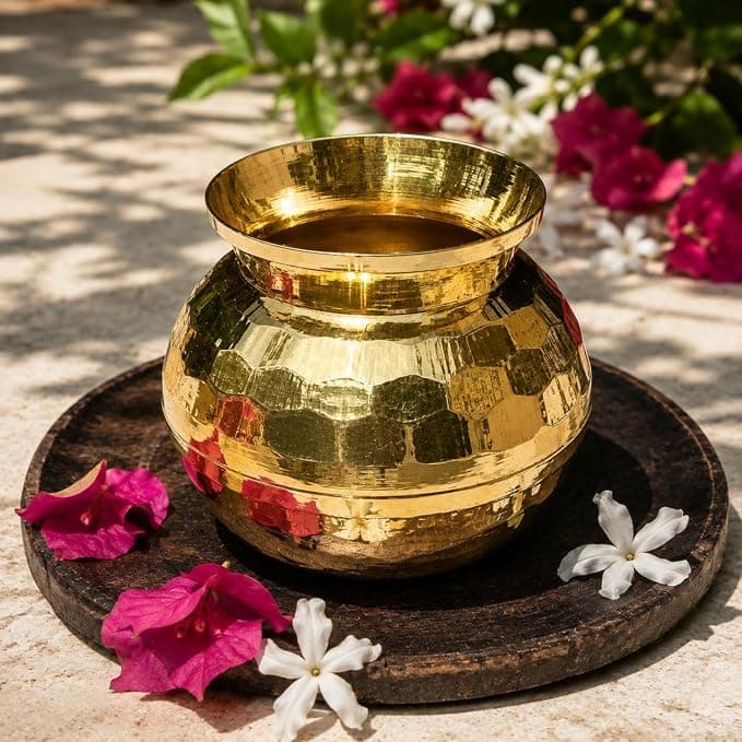 Diamond-Cut Brass Kalash