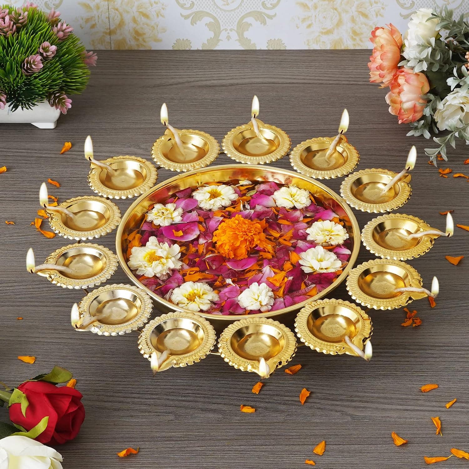 Giant Gold Diya Urli
