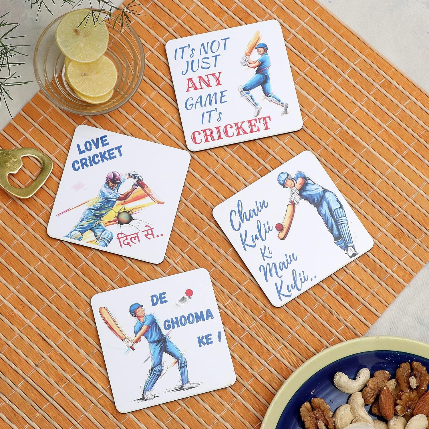 Cricket Art Coaster Set